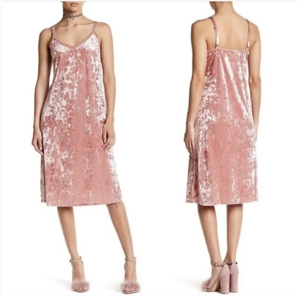 Bobeau Dresses | Bobeau Pink Crushed Velvet Dress Nordstrom | Color: Pink | Size: S | Erin_Marie27's Closet